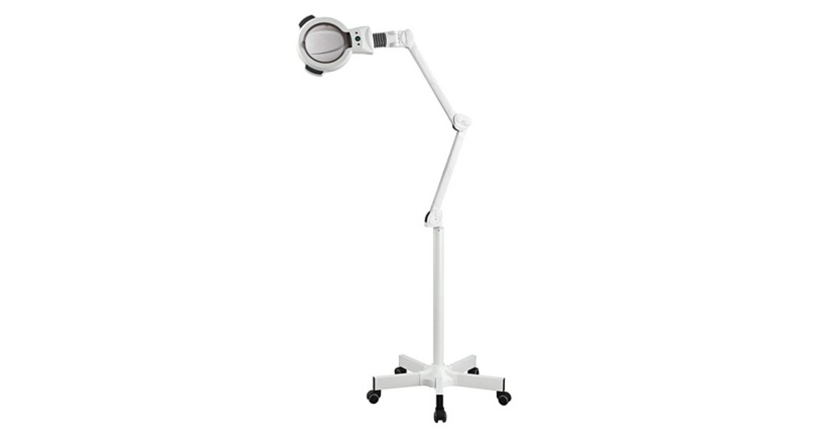 Lampe Loupe 5 Dioptries Avec Pied à 4 Roulettes - Éclairage Pour Esthétique, Neuf